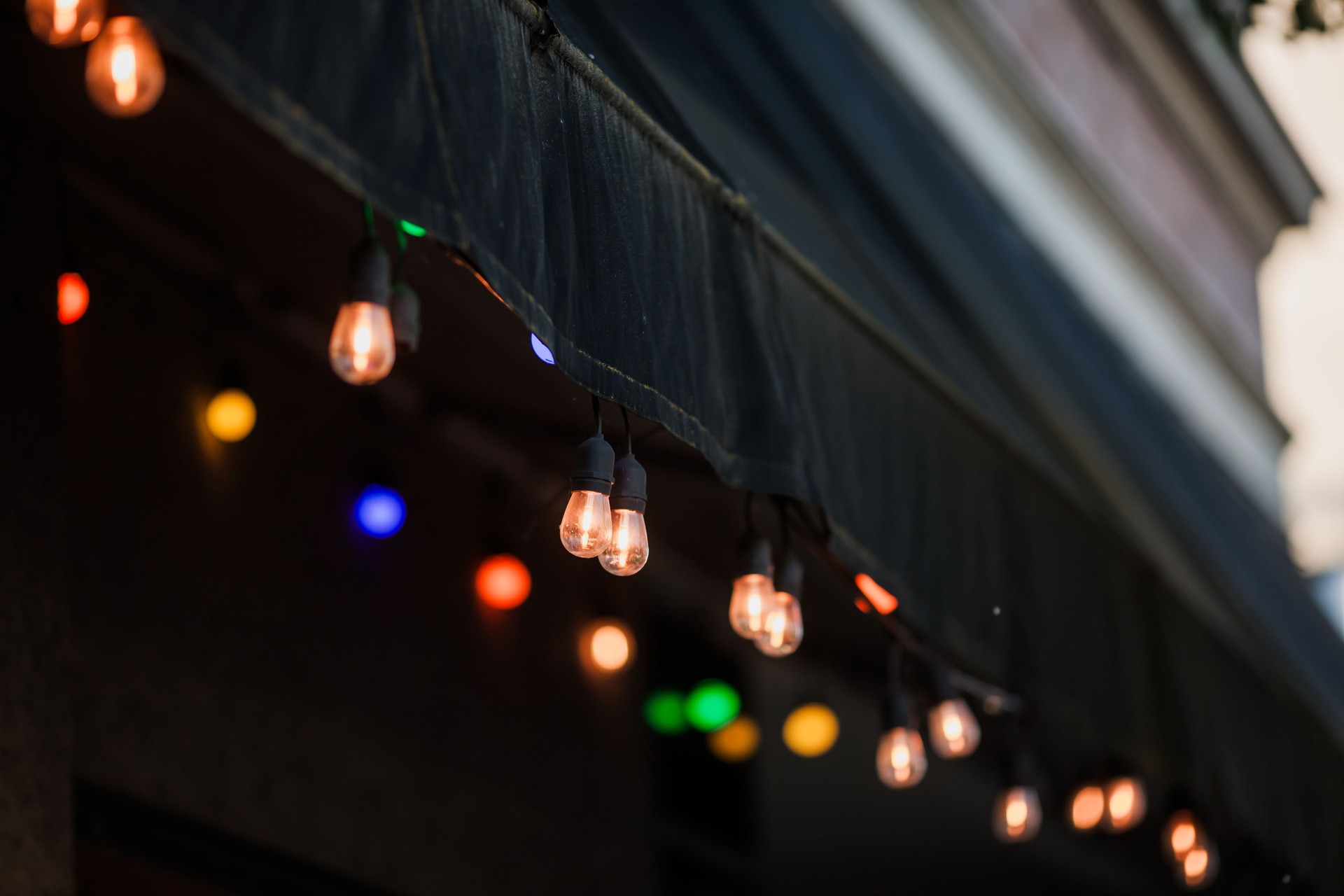String Lights Hanging Outdoors